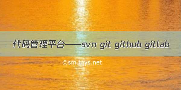 代码管理平台——svn git github gitlab