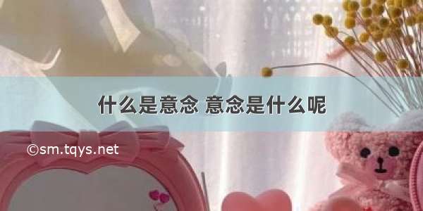 什么是意念 意念是什么呢