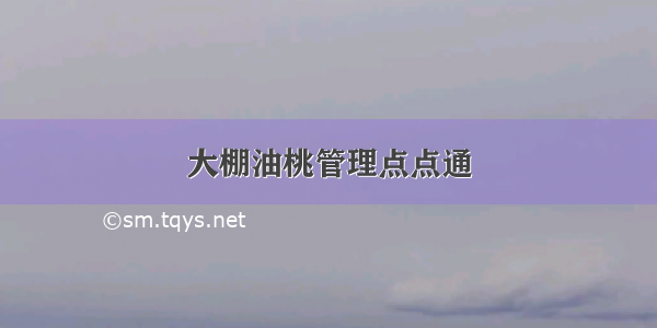 大棚油桃管理点点通