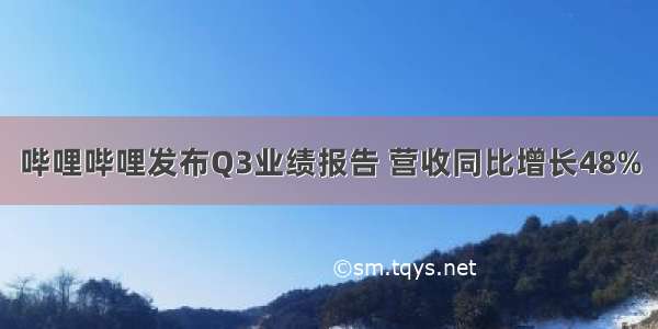 哔哩哔哩发布Q3业绩报告 营收同比增长48%