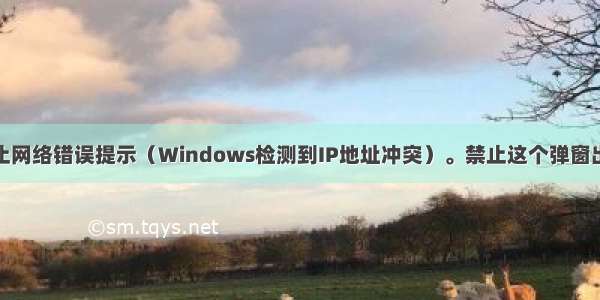 禁止网络错误提示（Windows检测到IP地址冲突）。禁止这个弹窗出现