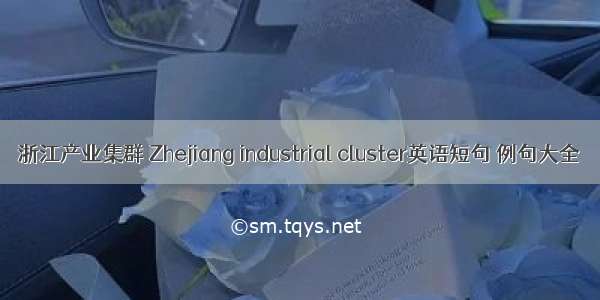 浙江产业集群 Zhejiang industrial cluster英语短句 例句大全