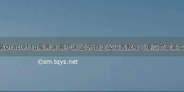 安装Oracle11g服务端 客户端 监听 自定义设置教程（傻瓜式安装文档）