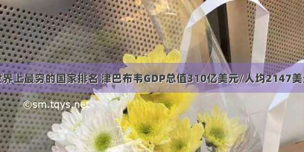 世界上最穷的国家排名 津巴布韦GDP总值310亿美元/人均2147美元