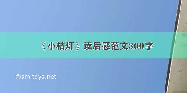 《小桔灯》读后感范文300字