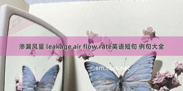 渗漏风量 leakage air flow rate英语短句 例句大全