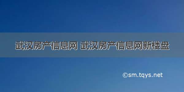 武汉房产信息网 武汉房产信息网新楼盘