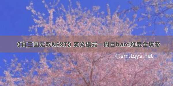 《真三国无双NEXT》演义模式一周目hard难度全攻略