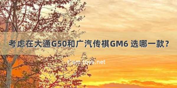 考虑在大通G50和广汽传祺GM6 选哪一款？