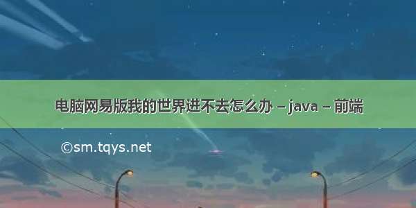 电脑网易版我的世界进不去怎么办 – java – 前端