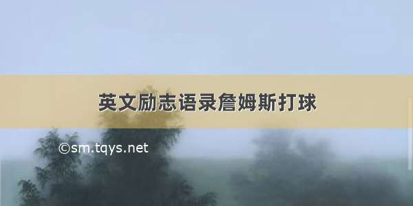 英文励志语录詹姆斯打球