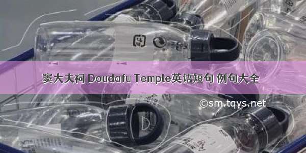 窦大夫祠 Doudafu Temple英语短句 例句大全