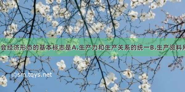 单选题区分社会经济形态的基本标志是A.生产力和生产关系的统一B.生产资料所有制的性质C