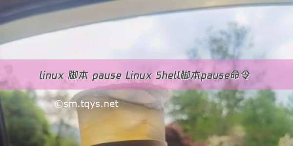linux 脚本 pause Linux Shell脚本pause命令