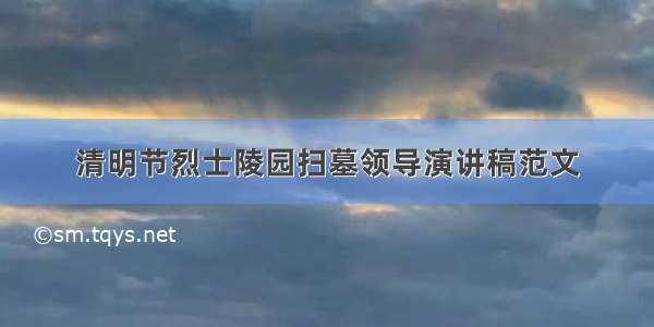 清明节烈士陵园扫墓领导演讲稿范文