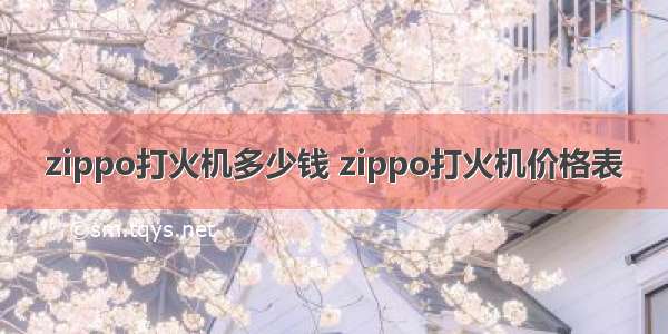 zippo打火机多少钱 zippo打火机价格表