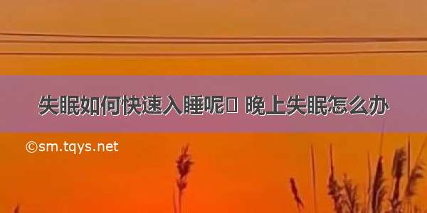 失眠如何快速入睡呢	 晚上失眠怎么办