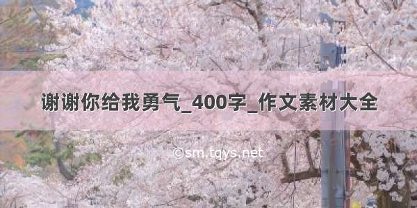 谢谢你给我勇气_400字_作文素材大全