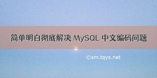 简单明白彻底解决 MySQL 中文编码问题