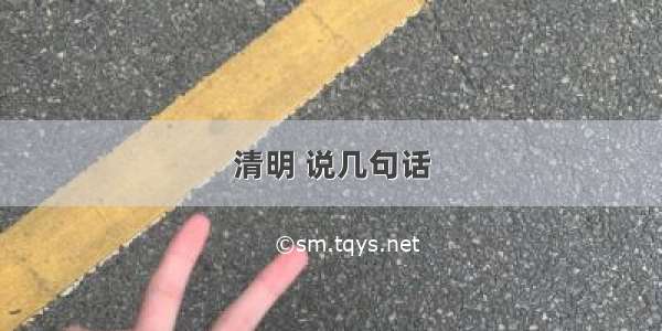 清明 说几句话