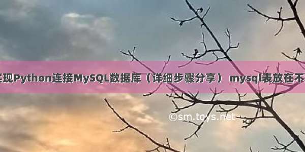如何实现Python连接MySQL数据库（详细步骤分享） mysql表放在不同路径