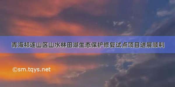 青海祁连山区山水林田湖生态保护修复试点项目进展顺利