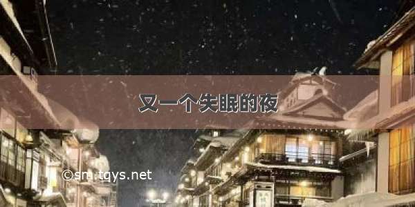 又一个失眠的夜