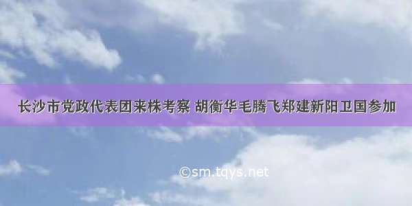 长沙市党政代表团来株考察 胡衡华毛腾飞郑建新阳卫国参加