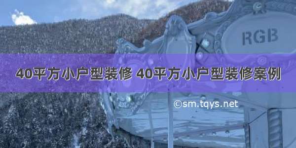 40平方小户型装修 40平方小户型装修案例