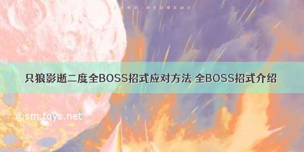 只狼影逝二度全BOSS招式应对方法 全BOSS招式介绍