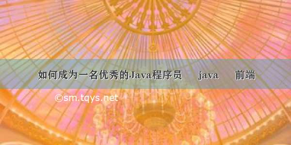 如何成为一名优秀的Java程序员 – java – 前端