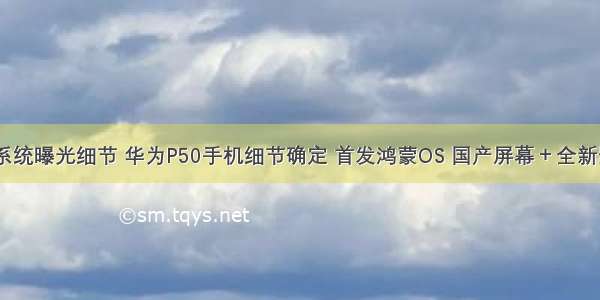 华为鸿蒙系统曝光细节 华为P50手机细节确定 首发鸿蒙OS 国产屏幕＋全新影像系统...