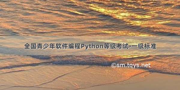 全国青少年软件编程Python等级考试-一级标准