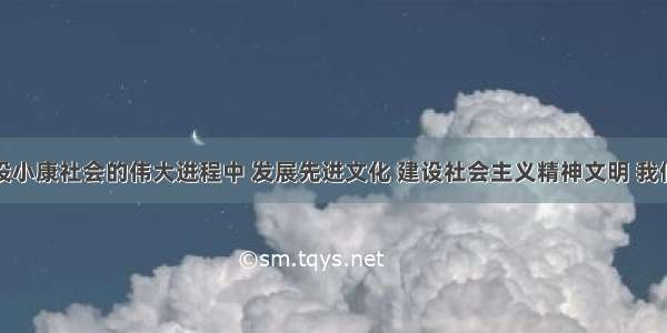 在全面建设小康社会的伟大进程中 发展先进文化 建设社会主义精神文明 我们特别要加