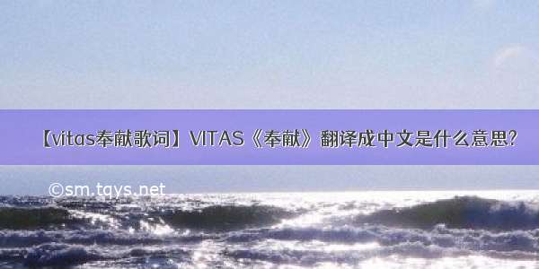 【vitas奉献歌词】VITAS《奉献》翻译成中文是什么意思?