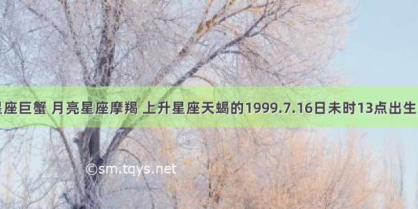 请问太阳星座巨蟹 月亮星座摩羯 上升星座天蝎的1999.7.16日未时13点出生的女生有什