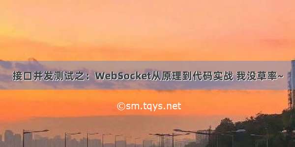 接口并发测试之：WebSocket从原理到代码实战 我没草率~