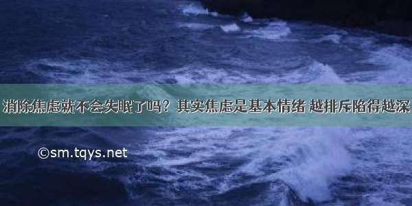 消除焦虑就不会失眠了吗？其实焦虑是基本情绪 越排斥陷得越深