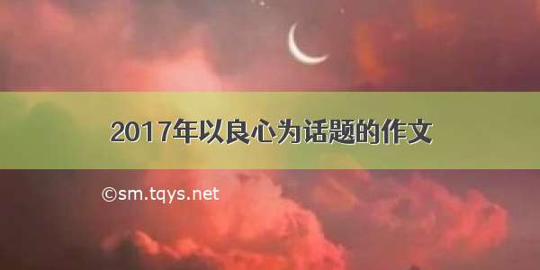 2017年以良心为话题的作文