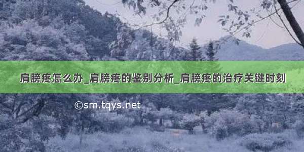 肩膀疼怎么办_肩膀疼的鉴别分析_肩膀疼的治疗关键时刻