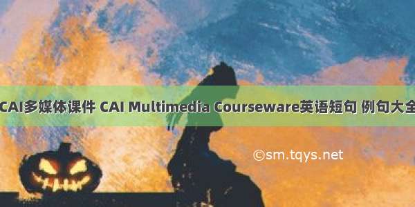 CAI多媒体课件 CAI Multimedia Courseware英语短句 例句大全