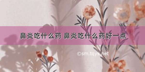 鼻炎吃什么药 鼻炎吃什么药好一点