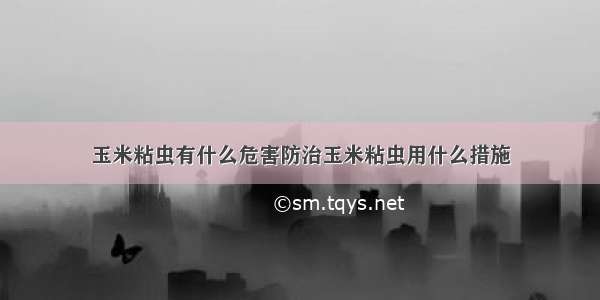 玉米粘虫有什么危害防治玉米粘虫用什么措施