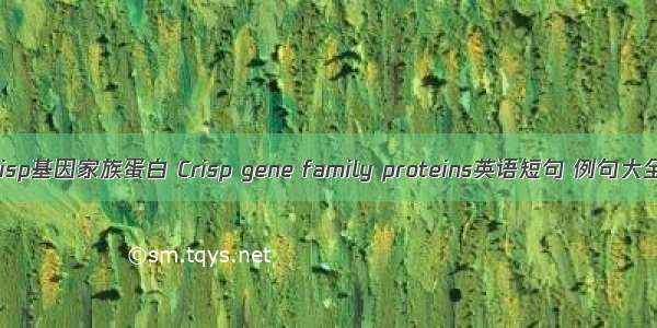 Crisp基因家族蛋白 Crisp gene family proteins英语短句 例句大全