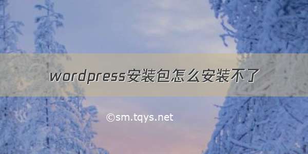 wordpress安装包怎么安装不了