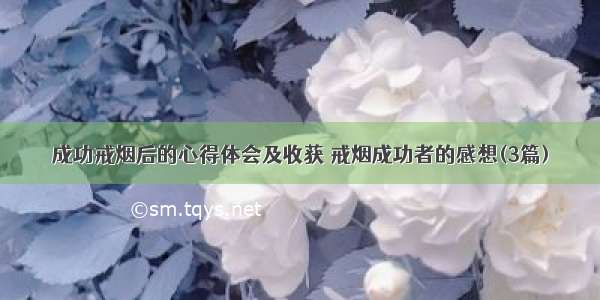 成功戒烟后的心得体会及收获 戒烟成功者的感想(3篇)