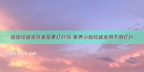 狗狗咬破皮肤表层要打针吗 家养小狗咬破皮用不用打针