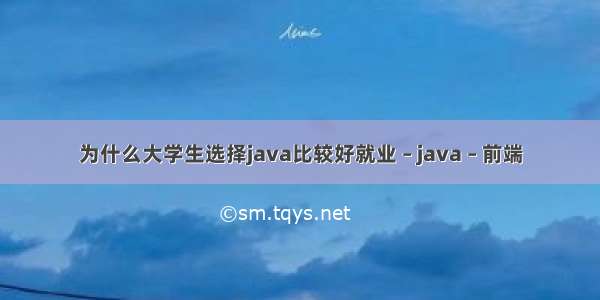 为什么大学生选择java比较好就业 – java – 前端