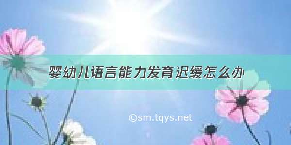 婴幼儿语言能力发育迟缓怎么办