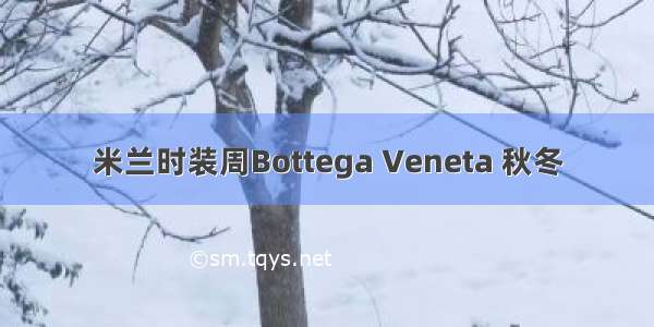 米兰时装周Bottega Veneta 秋冬